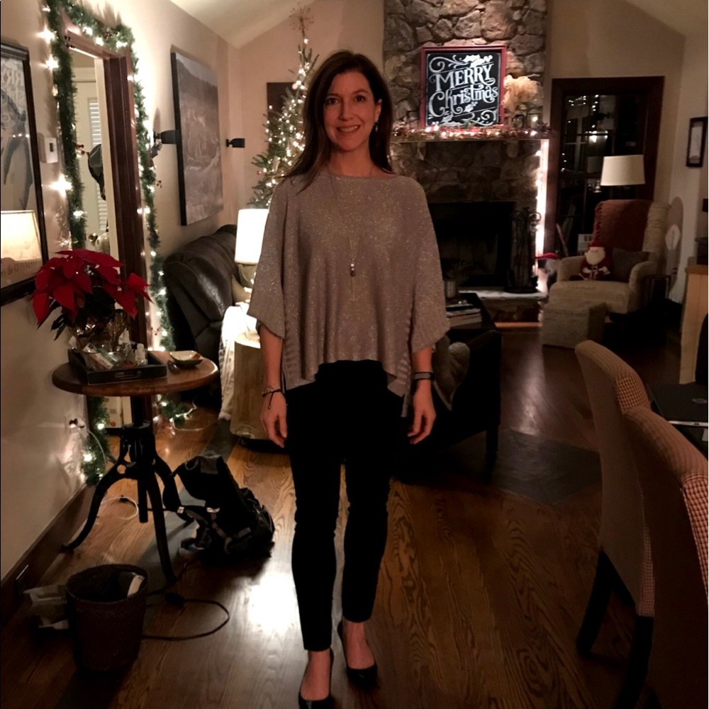 by Anthropologie Silver Poncho-Like Top